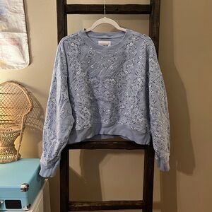 Aerie Blue Paisley Sweatshirt